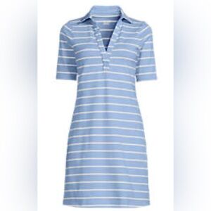 Lands End Women's Starfish Elbow Sleeve Polo Dress Size M